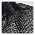 Elbiseler için siyah bez işlemeli kumaş üzerinde işlemeli pullu dantel kumaş nakış